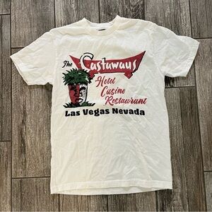 Castaway White Short Sleeve Tee 100% Cotton Size Small